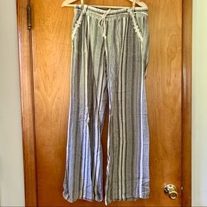 BOGO! Natural Linen Striped Lounge Pajama Pants